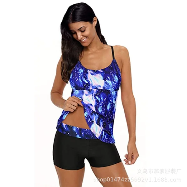 Dame Plus Size Badetøj 2stk Badetøj Badedragt + Shorts