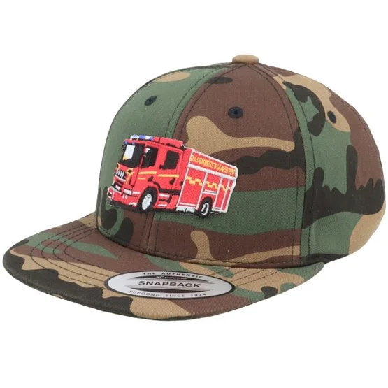 Kinder Kiddo Cap - Camo snapback Cap - Kinder Fire Truck Camo Snapback Kinder Mütze in Camo, Größe Kinder 53-56 cm, Baumwolle