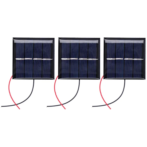3 stk 0,45W 2V Mini Solcellepaneler Mikro Kablet Polysilisium Solcellepanel DIY Batteri