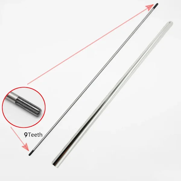 Ny 9 tenner/firkantet 8 mm tykkelse drivaksel for 26 mm aluminiumsrør gresstrimmer børstekutter 760 mm lang kjedesag hekksaks