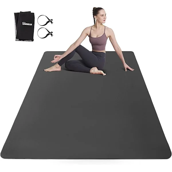 Ultrabred Yoga-matte for menn og kvinner, 1/4 tommer tykk, stor TPE-treningsmatte, egnet for hjemmetrening