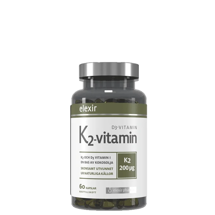 D-vitamin Elexir Pharma Vitamin K2+D3 200 mcg 60 kapsler - Bodyman.dk