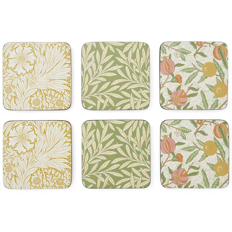 Spode Morris & Co Simply Mixed glasunderlägg 6-pack | Dukning & Servering > Brickor & Underlägg > Glasunderlägg | Bagaren och Kocken