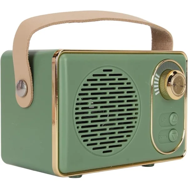 Retro Bluetooth-högtalare-Retro-högtalare-Bluetooth 5.0-extra bas-grön