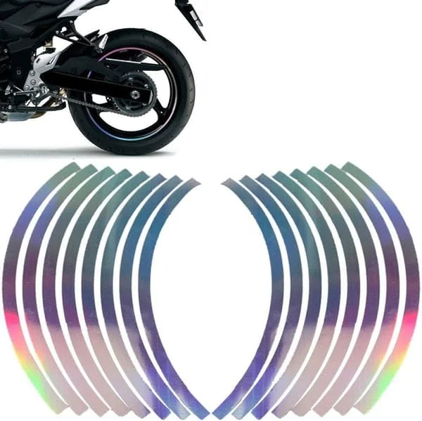 Motorsykkel felgstripe-klistremerke, 1 sett, vanntett, reflekterende felgstripe-klistremerke, universelt motorsykkel-styling-klistremerke -