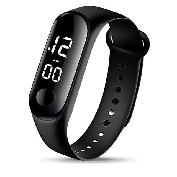 1 st Mode Digital Led Sportklocka Unisex Silikonband Armbandsklocka Herr Dam Mode Enkelt