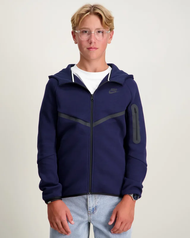 Nike B Nsw Tch Flc Fz - Pd Blauw Hoodies Jongens - Kids Brand Store