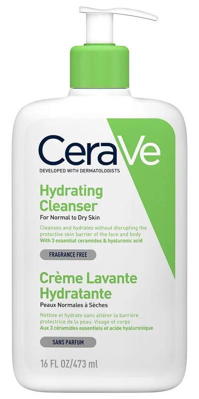 Spar 20% • Køb 2, CeraVe Hydrating Cleanser 473 ml, Mænd, Skincare, Dermatologisk Skincare Til Mænd