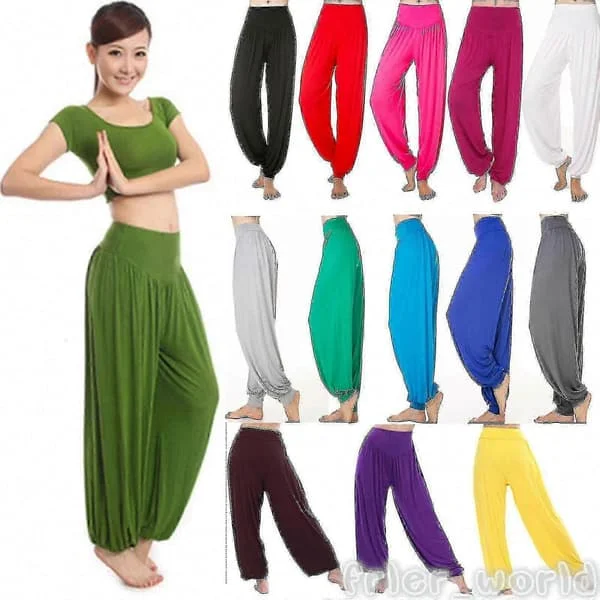[LCS] Women's Harem Pants Wide Bloomers Trousers Light Gray