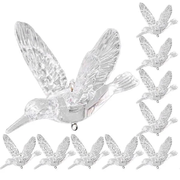 20 st Hängande Kolibri Ornament Transparent Bröllopsfest Takdekoration Flygande Fåglar