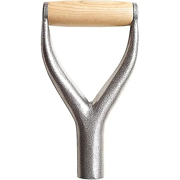 Spadehandtag i järn med innerdiameter, D/y-grepp, bra handskydd, trädgård, massivt järn, tillbehör, trädgårdsverktyg för snöspade, grävning, kratta