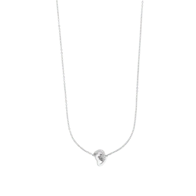 SNÖ of Sweden Connected Pendant Heart Necklace Halsband Dam Silver 42 cm
