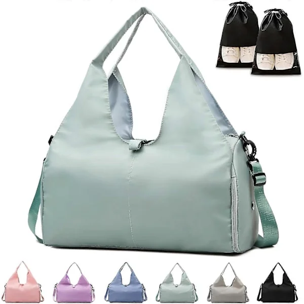 Endast paket Gymbag Dame, Yogamatte Bag Sport Reiseveske, Vanntett Sport Gymbag for Sport Reiser Vandring
