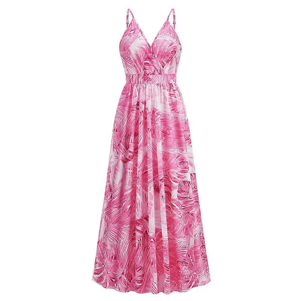 Dam Dam Boho Blommig Maxiklänning Cocktailparty Kväll Sommar Strand Solklänning m color17