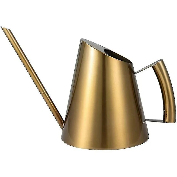 14Oz/400Ml Liten Vattenkanna Inomhus Rostfritt Stål Krukväxt Vattenkanna Lång Pip (Guld Färg)