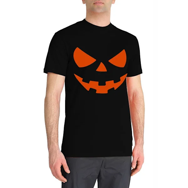 Herre Jack O' Lantern Ansikt T-skjorte Halloween Gresskar Kostyme Kort Ermet T-skjorte Halloween Trykk Grafisk Tee for Fest-fcca643