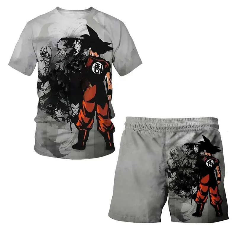 AliExpress - Dessin animé japonais Dragon Ball Z T-shirt haut pour enfants T-shirt short ensemble deux pièces pour les garçons d'été T-shirt + short 