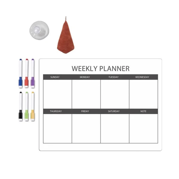 Magnetisk kylskåpskalender veckoplanerare magnetisk whiteboard månadsvis att-göra-lista inköpslista griffeltavla_tfrf