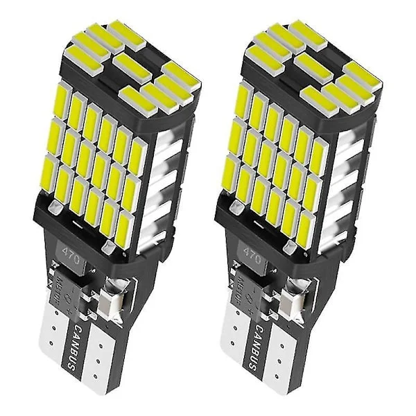 2/6x T15 Led W16w Pærer Canbus Obc Feilfri Led Backup Lys 921 912 W16w Led Pærer Bil Ryggelys Xenon Hvit 12v Ingen Feil (dp) [DB]