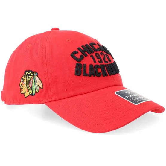 Fanatics - NHL Rød unconstructed Caps - Chicago Blackhawks Archer Un Athletic Red Dad Cap @ Hatstore