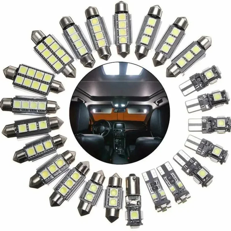 AliExpress - 23 Stücke T10 5050 Auto LED Glühbirne Innenkuppel Stamm Kennzeichenbeleuchtung Kit Weiß für Bmw E53 E60 E90 LED Lampe