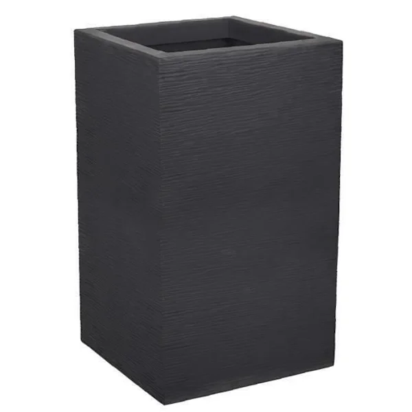 Neliömäinen kukkaruukku korkeus 30 cm - EDA - Graphit Up - 36 L - Sisä-/ulkokäyttöön - 29,5 x 29,5 cm x K. 49,5 cm - Antrasiitti