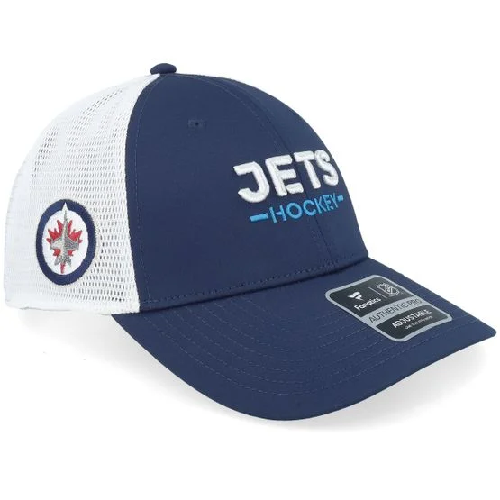 Fanatics - NHL Blå trucker Caps - Winnipeg Jets Authentic Pro Rink Navy/White Trucker @ Hatstore
