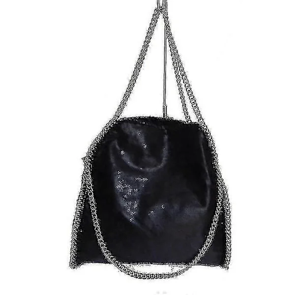 Håndtaske med støtte til skulder og hånd med Stella McCartney-kæde (sort) ...