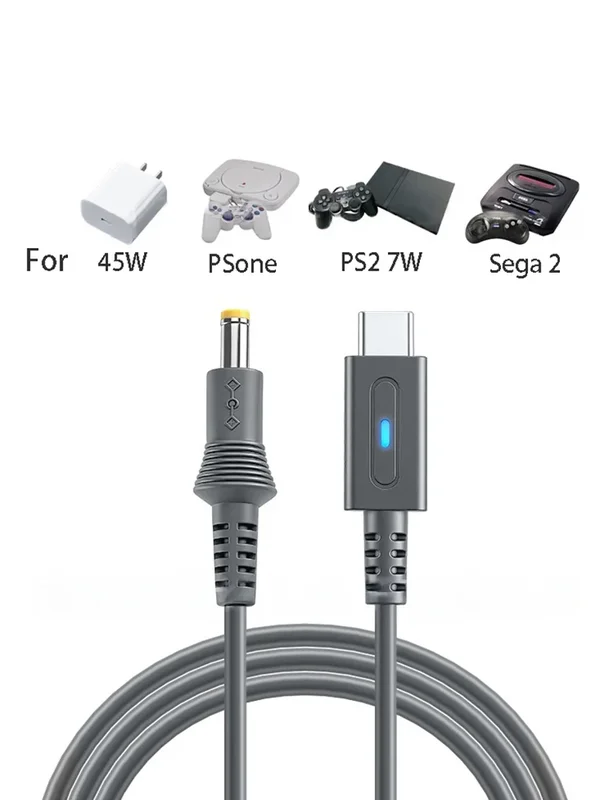 AliExpress - 1,8m Typ-C 45W PD Ladekabel für PS One Sega Mega Drive 2 PS2 7W USB-C Gaming-Stromversorgungskabel Ladekabel für Spielcontroller