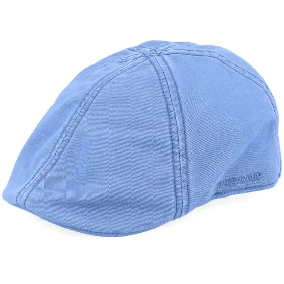 Stetson - Blau flatcap Cap - Texas Cotton Blue Flat Cap @ Hatstore Herren Schiebermütze Blau XL 61 cm Baumwolle