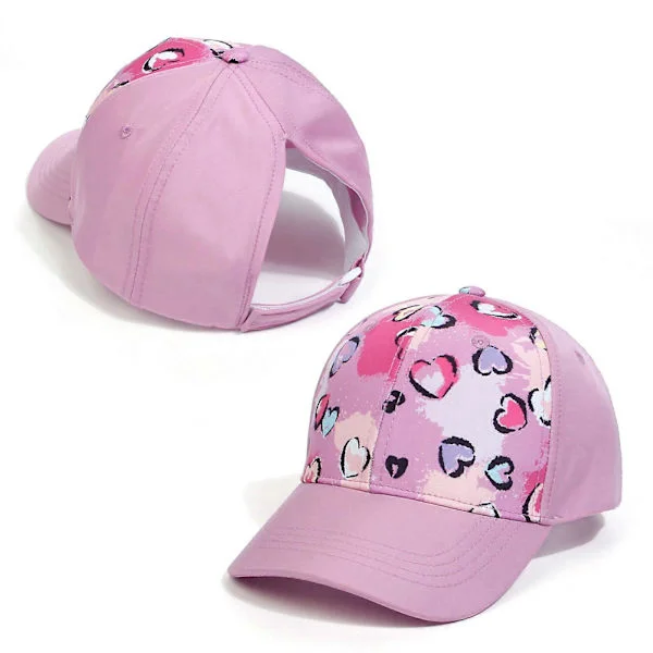 Ponytail Hatt för Flickor Småbarn Baseball Keps Justerbar Sommar Solhatt Utomhus Sport Hatt Hudvänlig Barn Peak-Keps S11