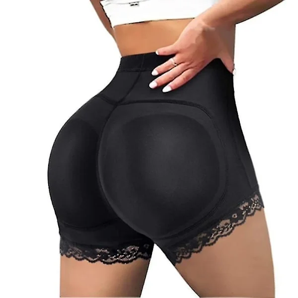 Women's Shapewear Padded Butt Lift Panty Butt Hip Enhancer Fake Butt Shapewear Shorts Push Up Shorts - Perfect Black Black[TT]