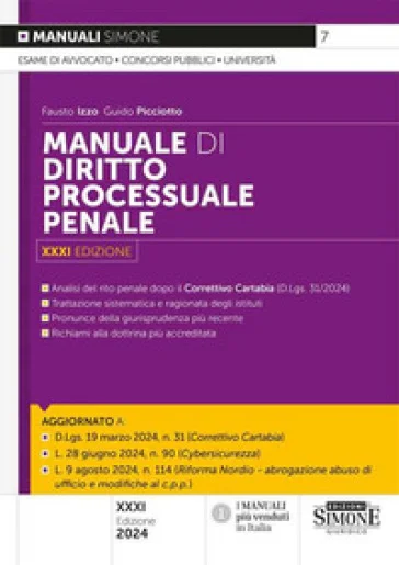 Manuale di diritto processuale penale Fausto Izzo