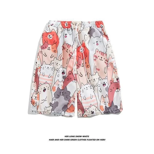 Fargerike shorts med trykk for menn, badebukser for varm sommer, sport, løping, badetøy med nettingfôr