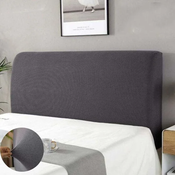 Sänggavelöverdrag, Skyddande sänggavelöverdrag, Tvättbart, Dammtätt, 360° Komplett paket, Grå, 180 cm, Passar en 170-190 cm sänggavel - INHHUB
