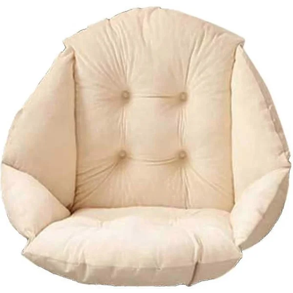 Stolhynde med ryglæn Sædeskal Lænestol Blød Velour Vandtæt Elastisk Til Have Halm Rattan Stol Beige 40 * 40 cm