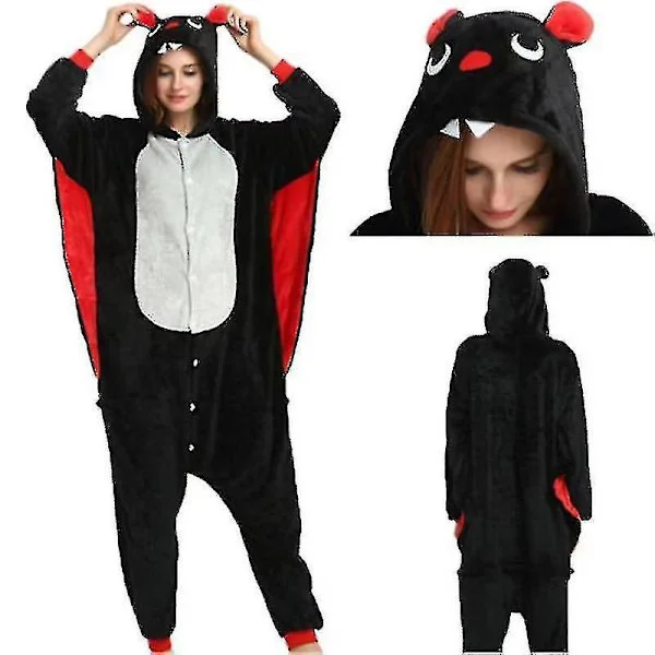 Unisex Voksen Kigurumi Dyrekarakter Kostyme Onesie Pyjamas Heldress S Flaggermus
