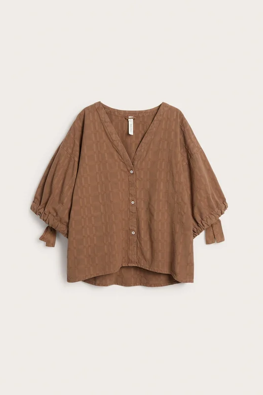Kappahl | Bluse med struktur Brun 2XL | Dame