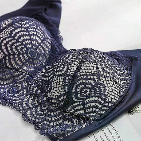 Trådløs BH Plus Size Blonder Sports Sovevest Bralette Push Up Komfortabel Pustende Full Cup