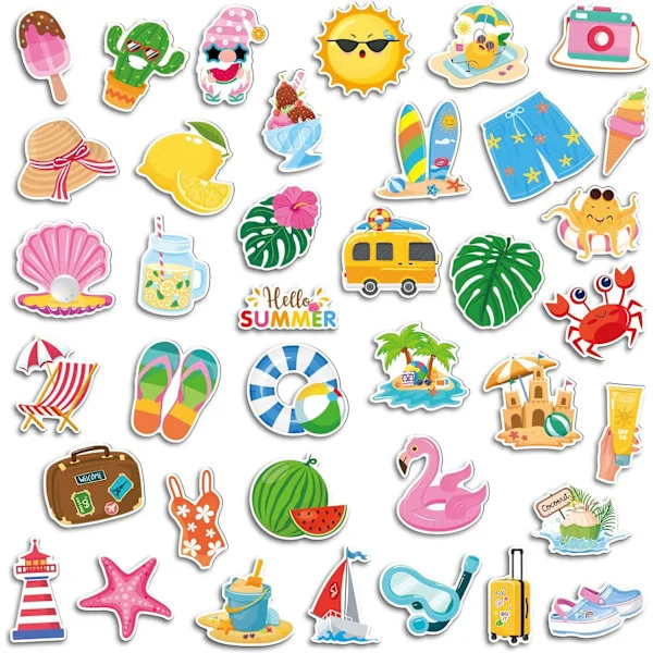 38 stk. sommer krydstogtsdørdekorationer Magnetisk Flamingo Nisse Palmer Hawaii Tropiske Magnetiske Klistermærker til Køleskab Bil Kahyt Køkken