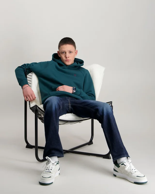 Les Deux Norregaard Contrast Hoodie KIDS Groen Hoodies Jongens - Kids Brand Store