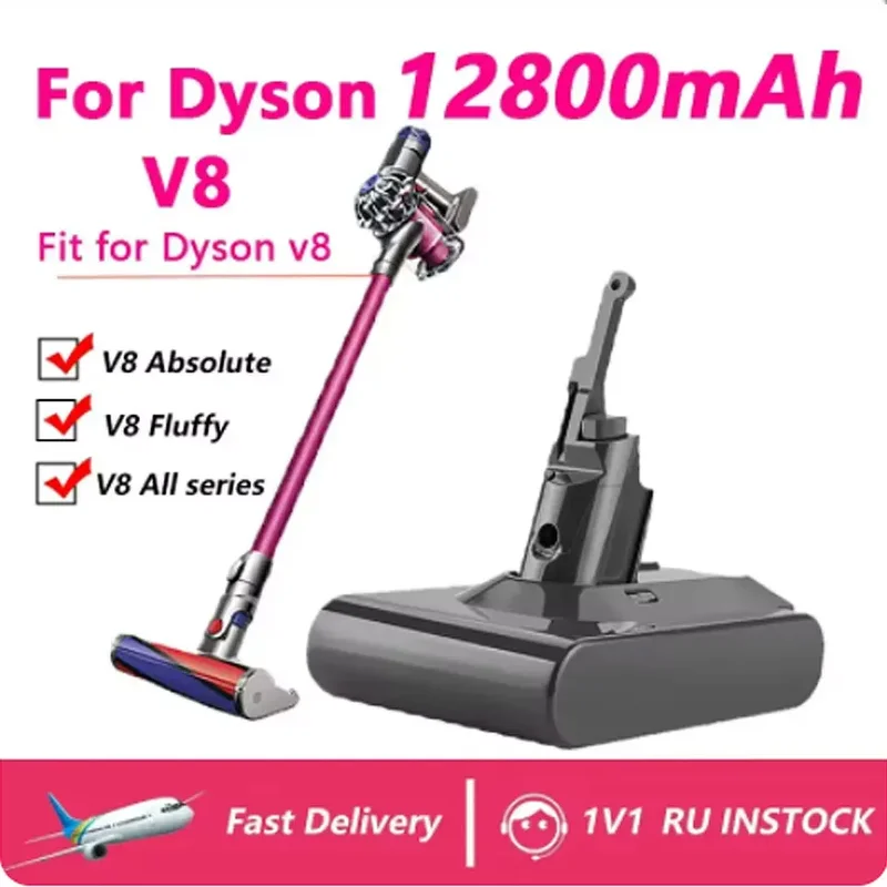 AliExpress - 21,6 V neuer Hochleistungs-Akku mit 12800 mAh für Dyson V8 Battery Absolute Animal Li-Ion Staubsauger, wiederaufladbarer Akku SV10