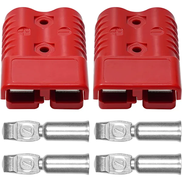 2 stk. Anderson-kontakt 175Amp 600V RØD Plugg Kabelterminal Batteristrøm