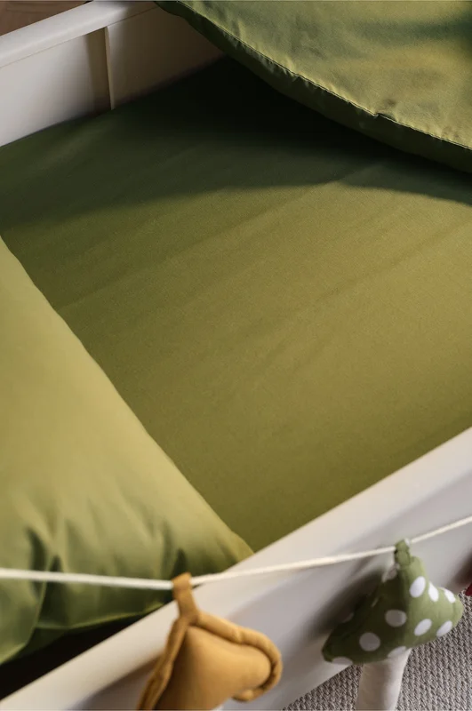 Jotex - Mini Stretchlaken Barneseng Økologisk 60x120 Cm Olivengrønn - ZACK - Kjøp Laken hos Jotex