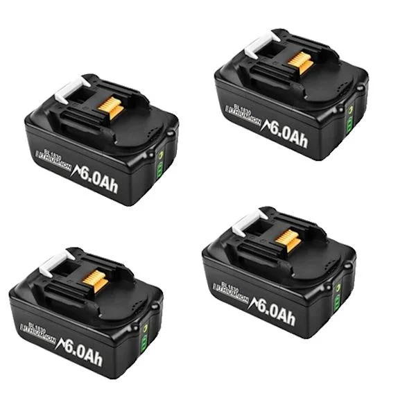 Makita 18V Batteri, 6Ah Kapacitet, Kompatibel med BL1830/BL1860, 18V, 18V-c, 4