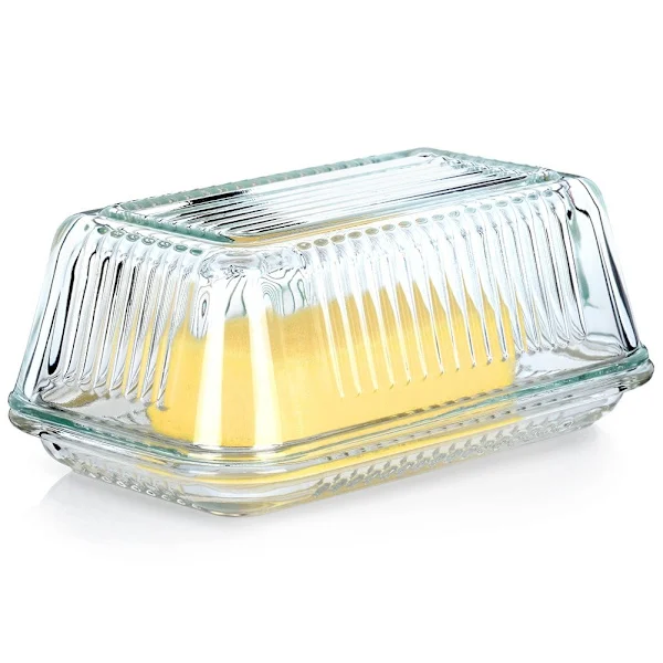 Smørboks i glass - Klassisk form for oppbevaring og servering (YH)