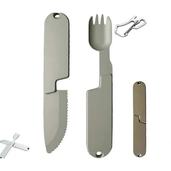 Camping Bestick Set, Kopak Bestick Set, 2 i 1 Camping Bestick Set