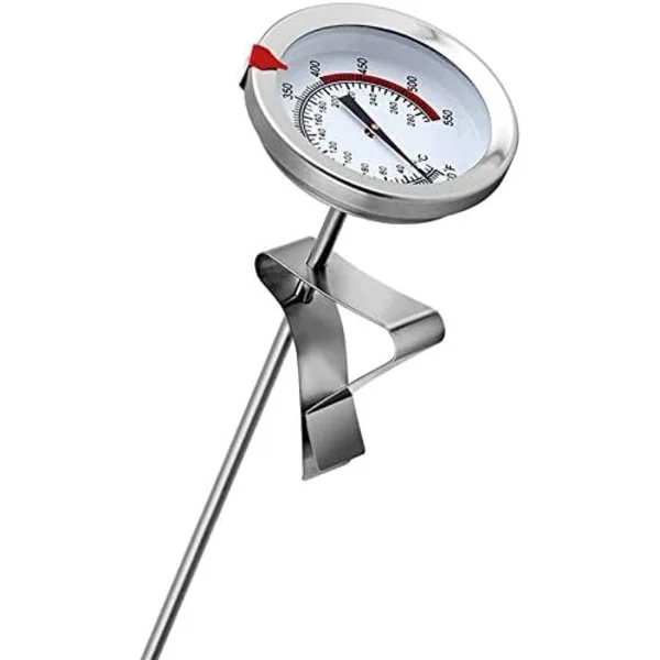 30 cm mekanisk köttermometer - Omedelbar avläsning för grillning, kalkon & fritering - Vattentätt handtag i rostfritt stål - Batteri krävs