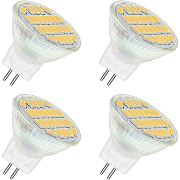 MR11 GU4 12V LED 4W lämmin valkoinen 3000K, 350LM, 120° 35mm MR11 35W halogeenivastaava, AC DC 24V 12V GU4 upotettava LED-kohdevalo, 4kpl (F707)