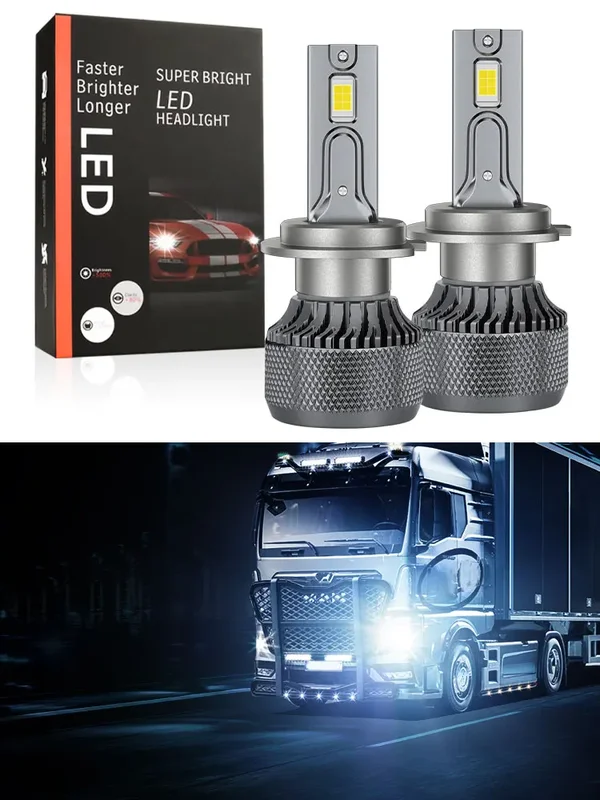 AliExpress - Alimentation 24 V LED camion phare H7 LED h7 lampe à LED h1 LED 24 v phare h4 24 v camion 9012 ampoule LED h3 LED camion camion lumière